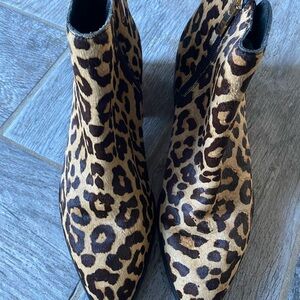 Leopard Print Women's Ankle Boots Franco Sarto size 8.5